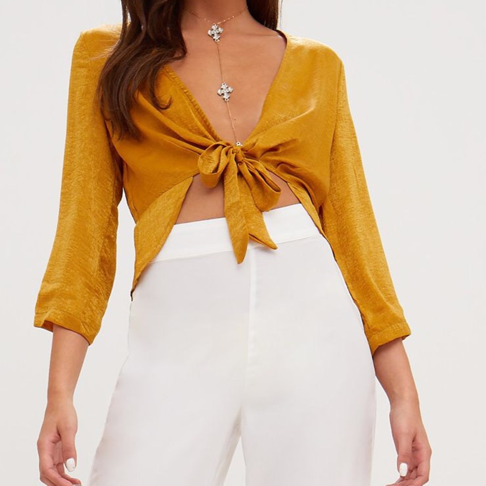 Mustard Tie Top
